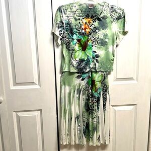 Pretty Woman Multi Color 2 Piece Flare Dress Size XS